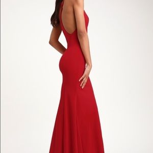 Lulu’s SEXY HOLIDAY RED RACERBACK MAXI DRESS